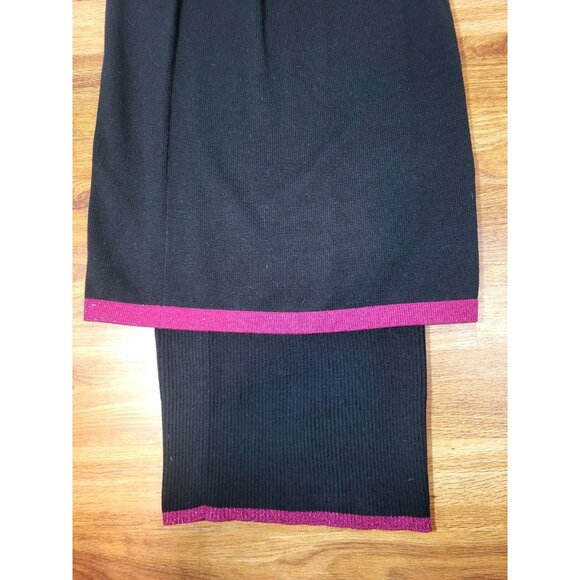 Vtge Black Art deco Erté inspired wiggle skirt Wool Size S - Picture 4 of 6